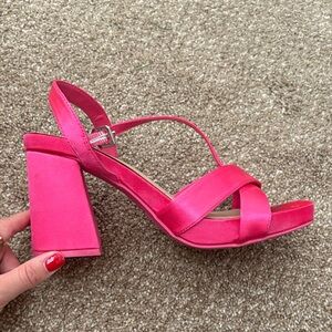 MIA Fuchsia Block Heel Sandals
